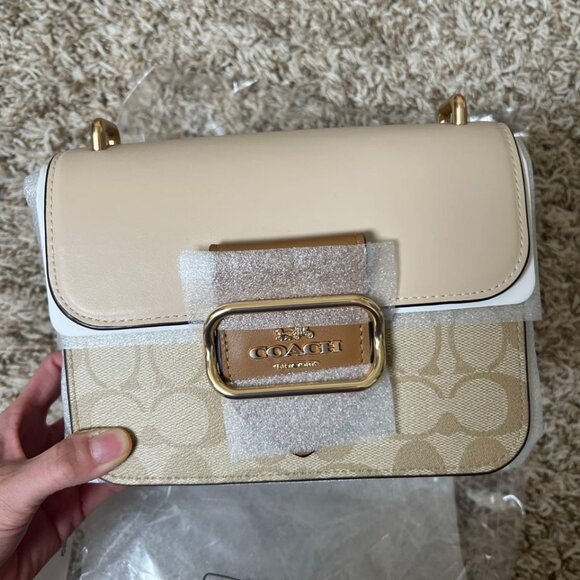 Coach Morgan Square Crossbody Bag In Blocked Signature Canvas - Picture 4 of 8